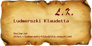 Ludmerszki Klaudetta névjegykártya